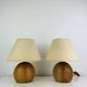 Paire de lampes boules en bois, années 80
