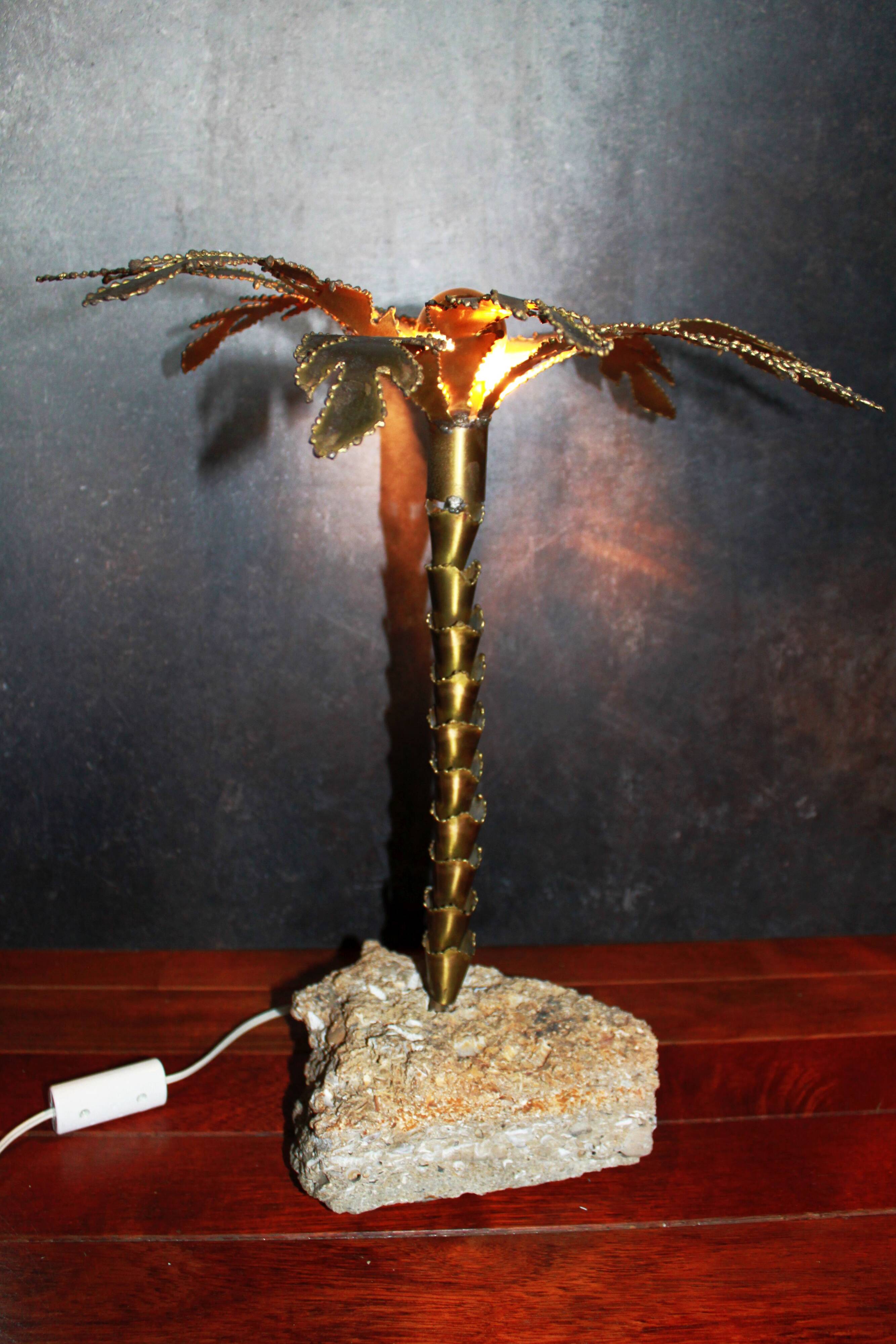 Brutalist palm lamp, 1970.