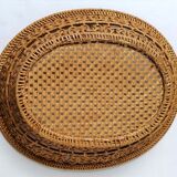 Old basket braided in rattan