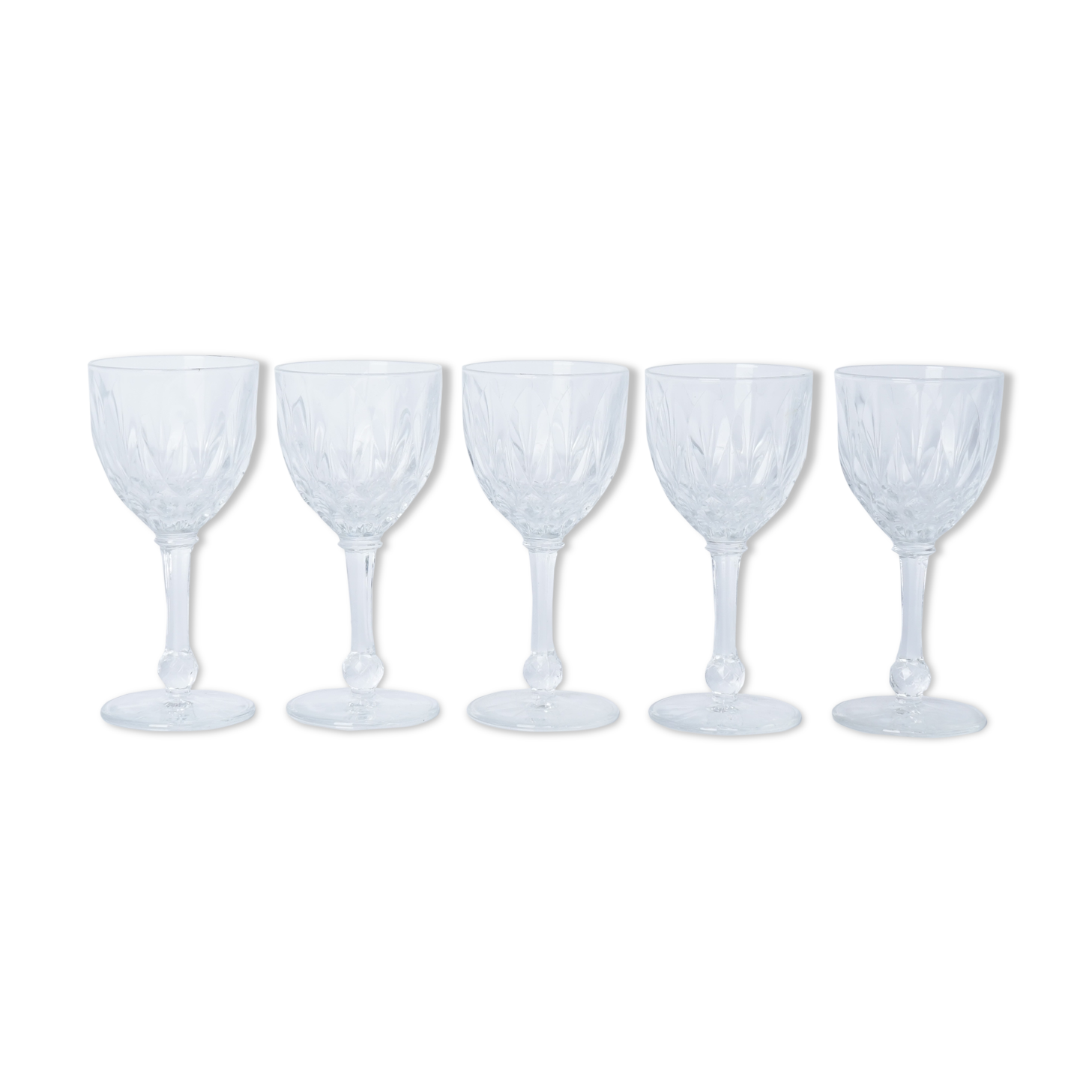 Lot 5 crystal digestive glasses