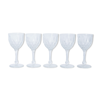 Lot 5 crystal digestive glasses