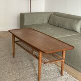 Table basse vintage danoise en teck (années 1960)