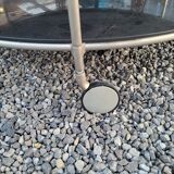 Round coffee table top in black glass