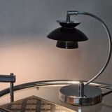 Scandinavian-inspired black and chrome table lamp