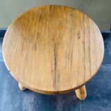 Pair of wooden tripod stools