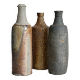 Set of 3 ancient stoneware bottles,