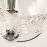 1 of 6 Large transparent glass pendant by Peill & Putzler, Germany, 1970s