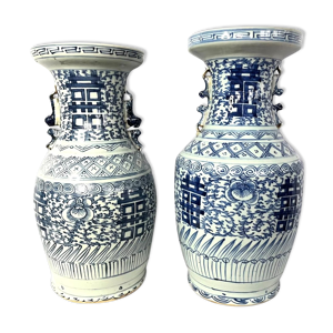 Chine paire d’anciens - vases porcelaine