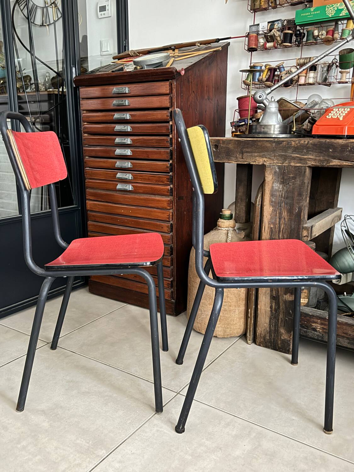 Pair of vintage Formica chairs
