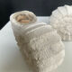 Vintage stone shell candlestick pair