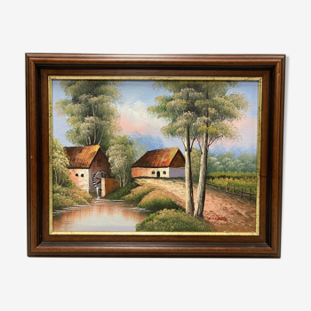 Landscape at the mill painting