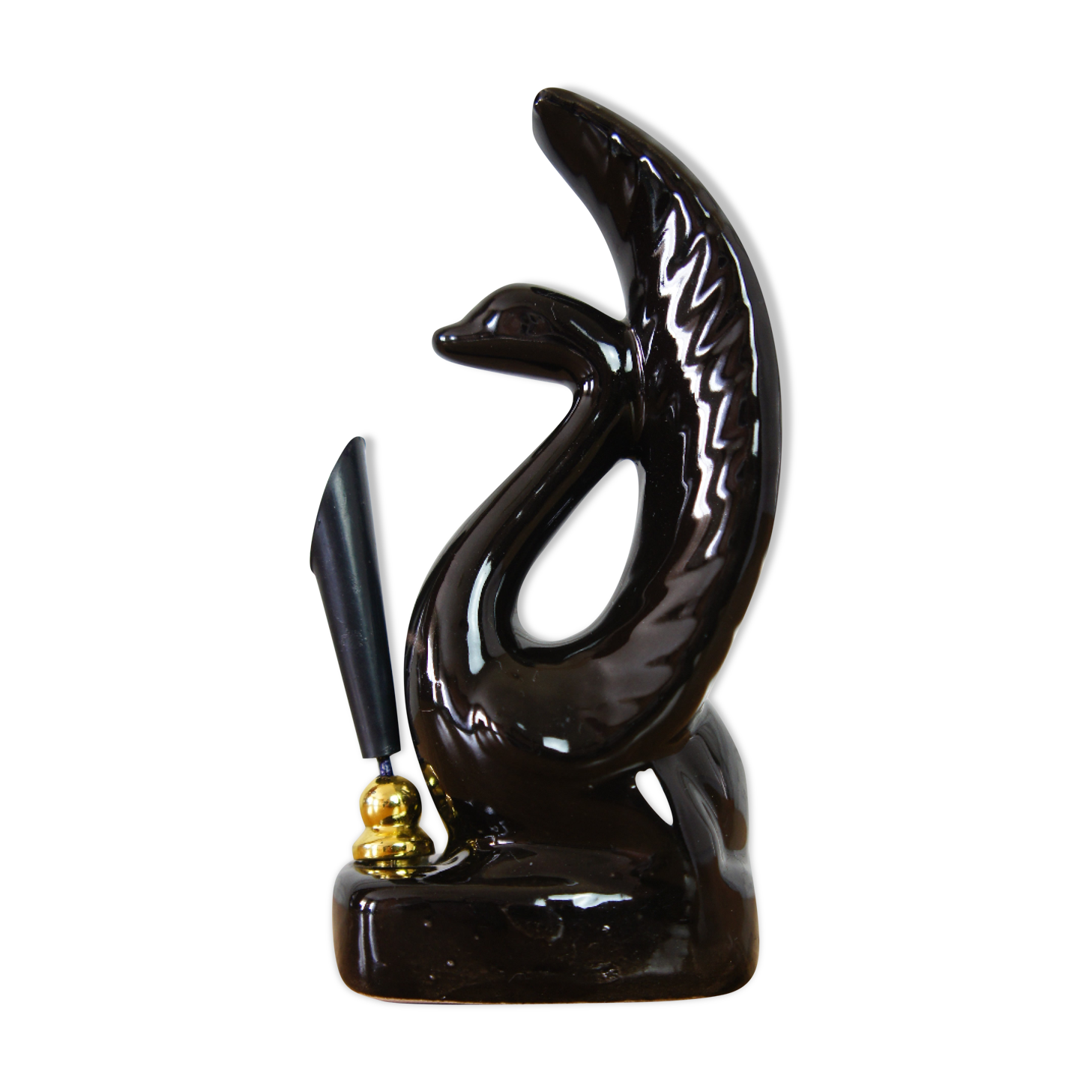 Ceramic "Black swan" pen holder