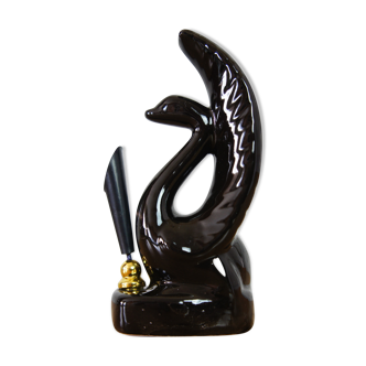 Ceramic "Black swan" pen holder