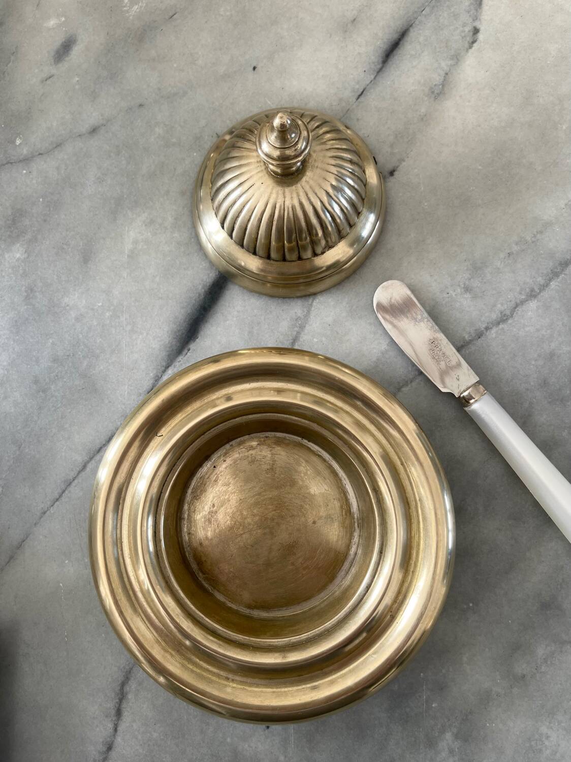 Brass butter dish