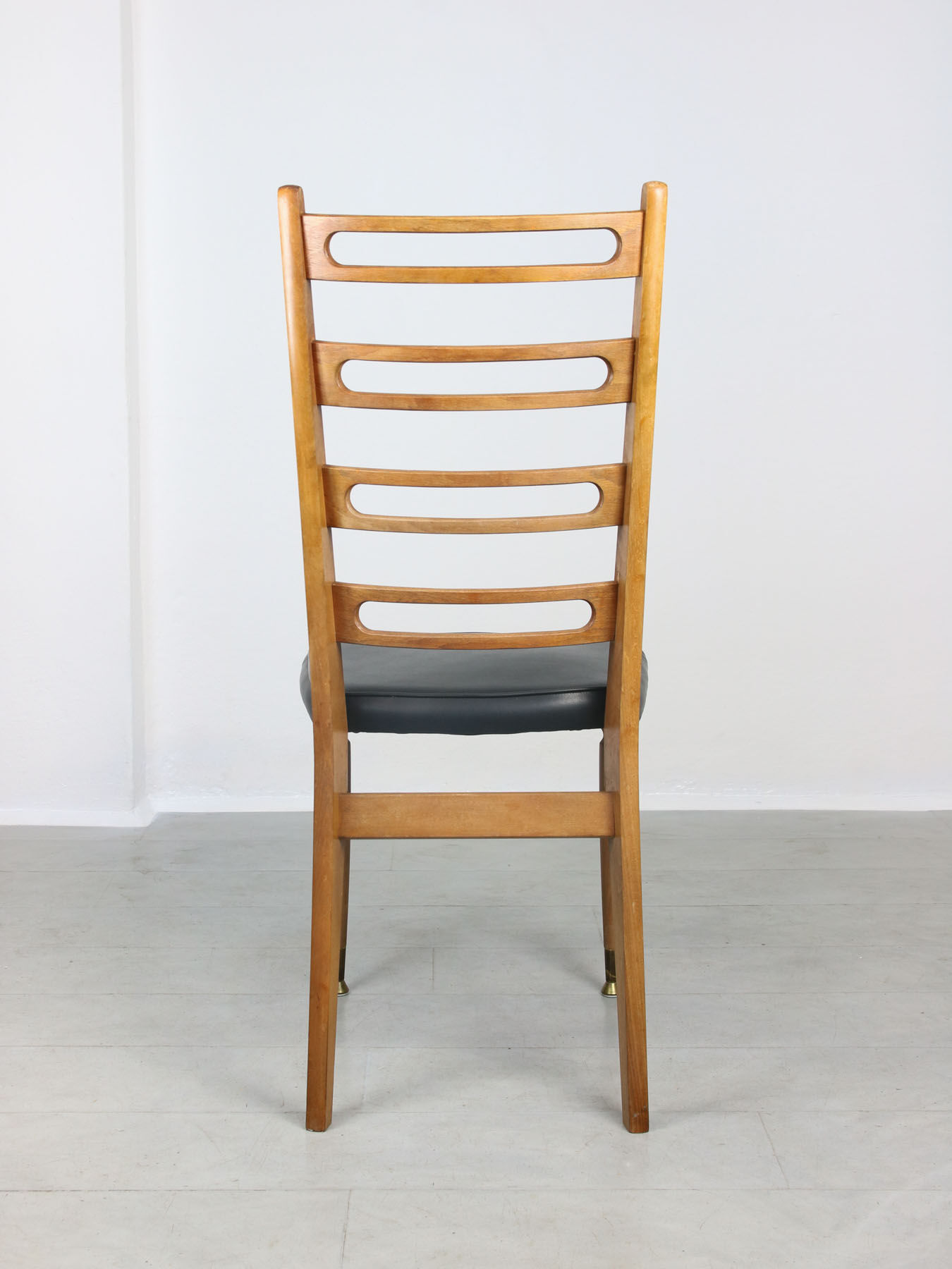 Vintage wooden & brass dining chairs