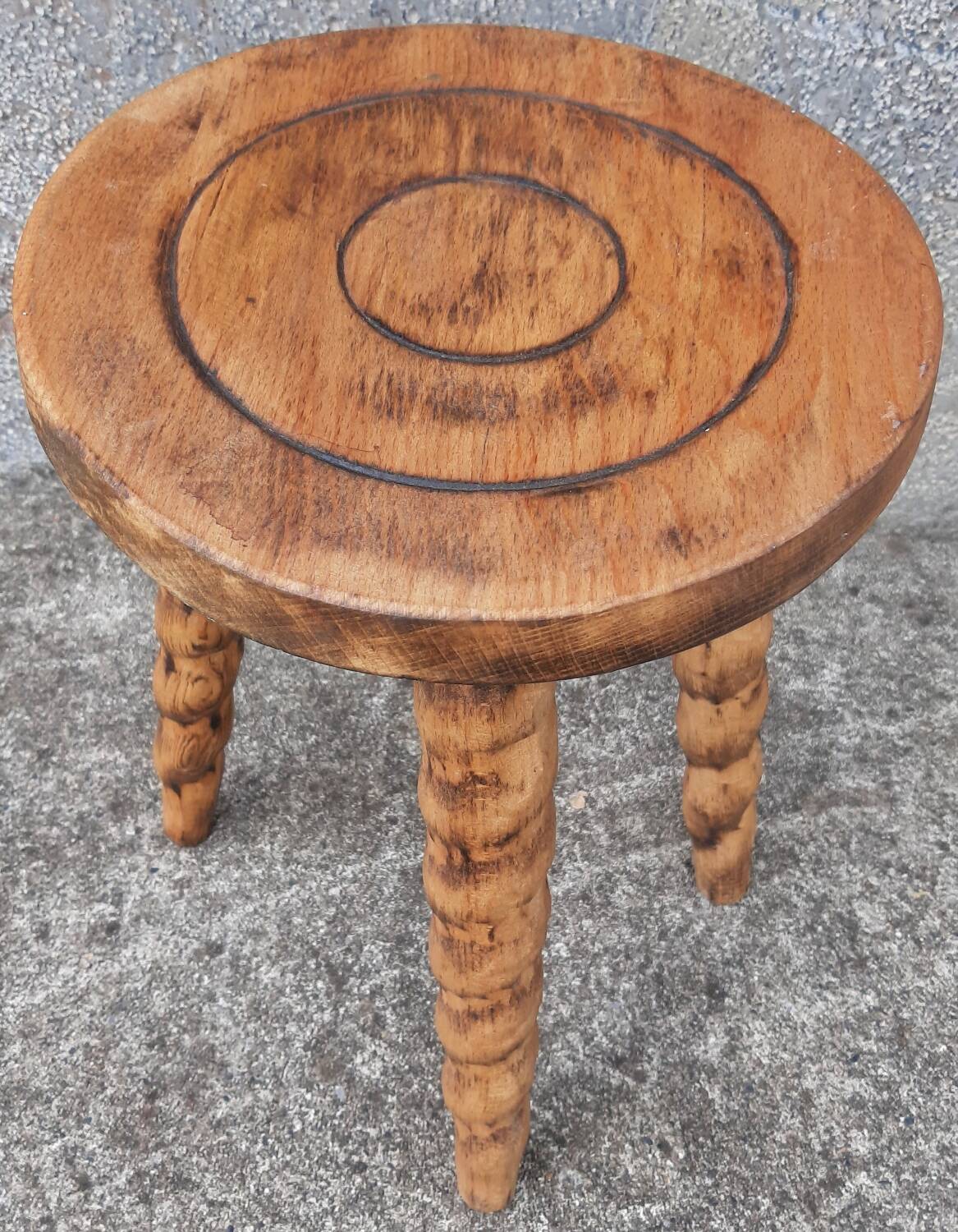 Folk art tripod stool