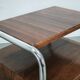 Bauhaus Oak and Chrome Tubular Nightstand, Czechoslovakia 1940s