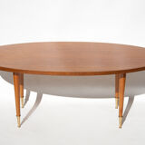 Table vintage, wood table, coffee table, coffee table, table oval, table feet compass, interior decorating, home décor, 60's