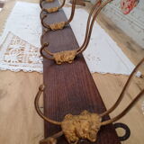 Wall coat rack 6 brass patères form mascarons