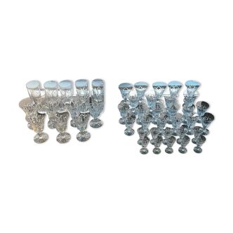 Set of 47 lorraine crystal glasses