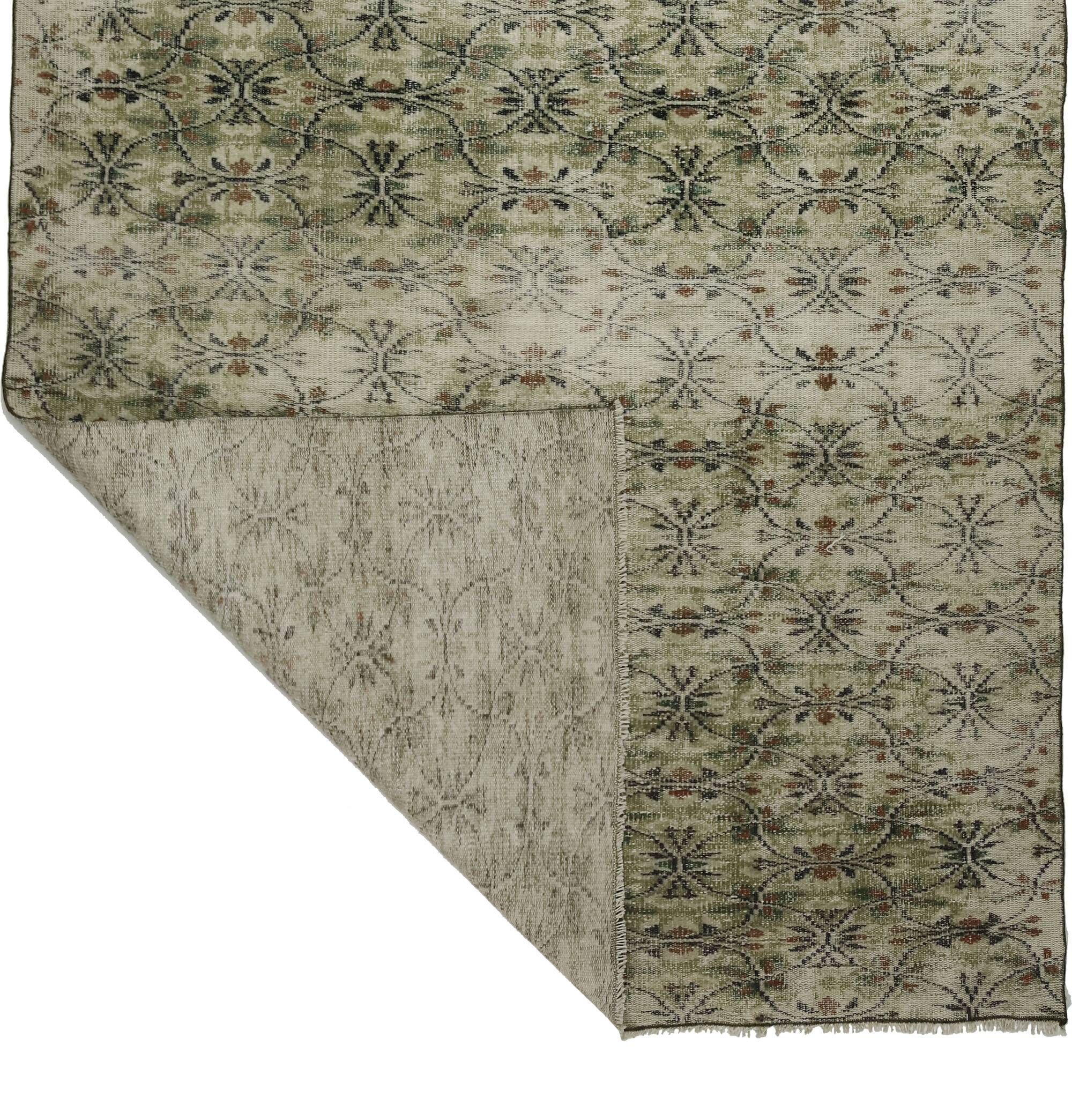 One-of-a-kind turkish handwoven vintage rug - rustic vintage charm 281x 173