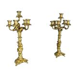 Bronze Candelabra, after J-A. Meissonnier, Rococo style, Napoleonic era