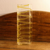 Ridged glass vase, Murano style