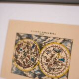 Engraving latin celestial map 1600