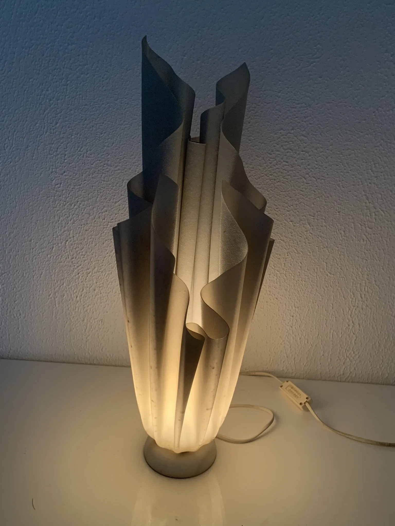 Vintage 1970 Athéna Georgia Jacob draped lamp grey mouse - 50 cm