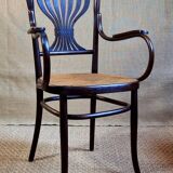 Fischel Jugendstil bistro armchair in curved wood, Thonet period