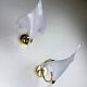 Pair of Italian hand blown Murano glass calla lily wall lights by Franco Luce, 1970s