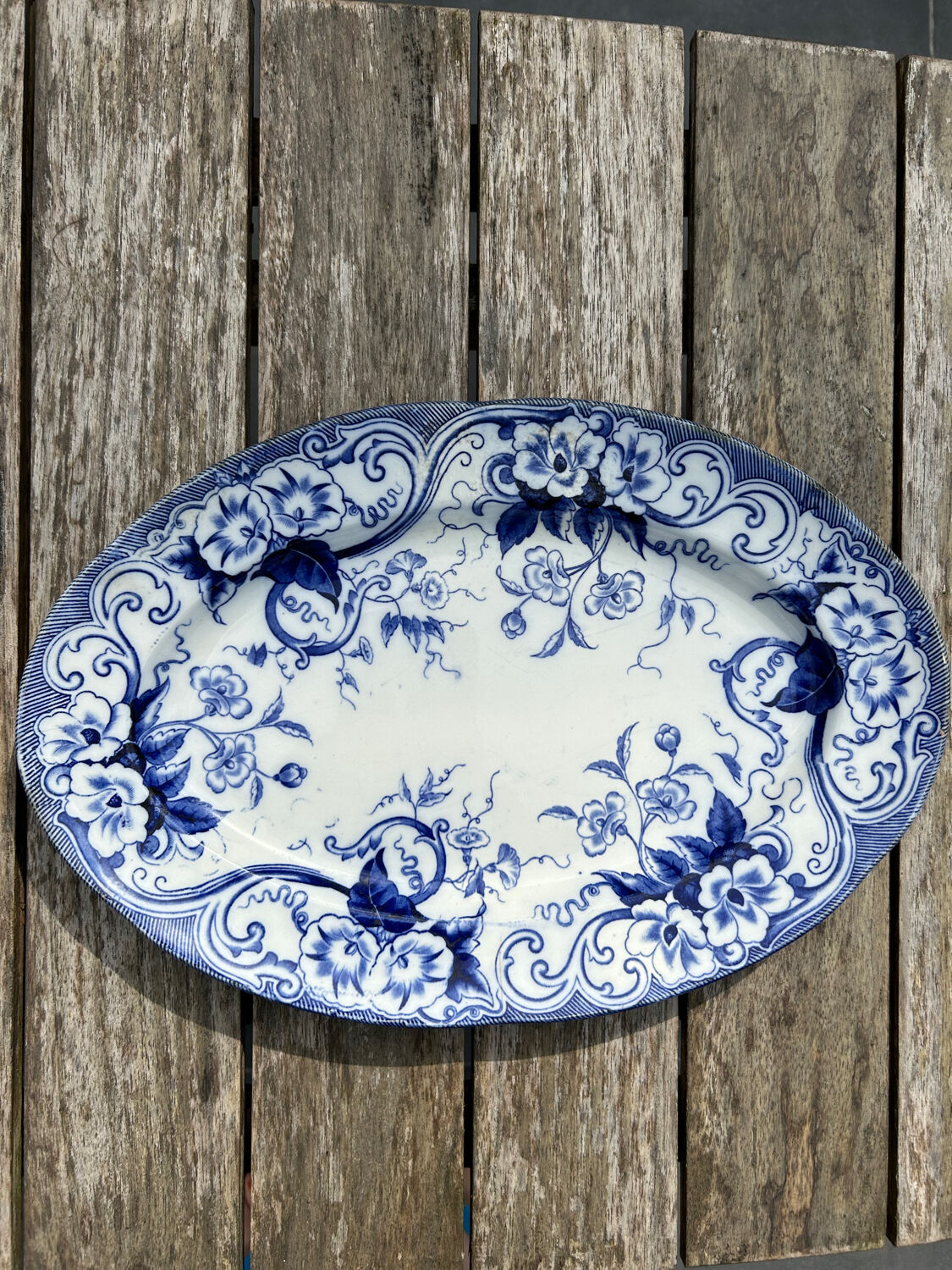 Oval dish Flora Creil and Montereau 1880