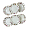 6 hollow plates in flowery earthenware moulin des loups model "amboise" vintage