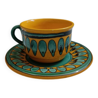 Large Saint Clement Yellow and Green Mug