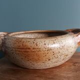 Plat légumier soupière en grès de Puisaye signé Jean-Pierre Prud’homme