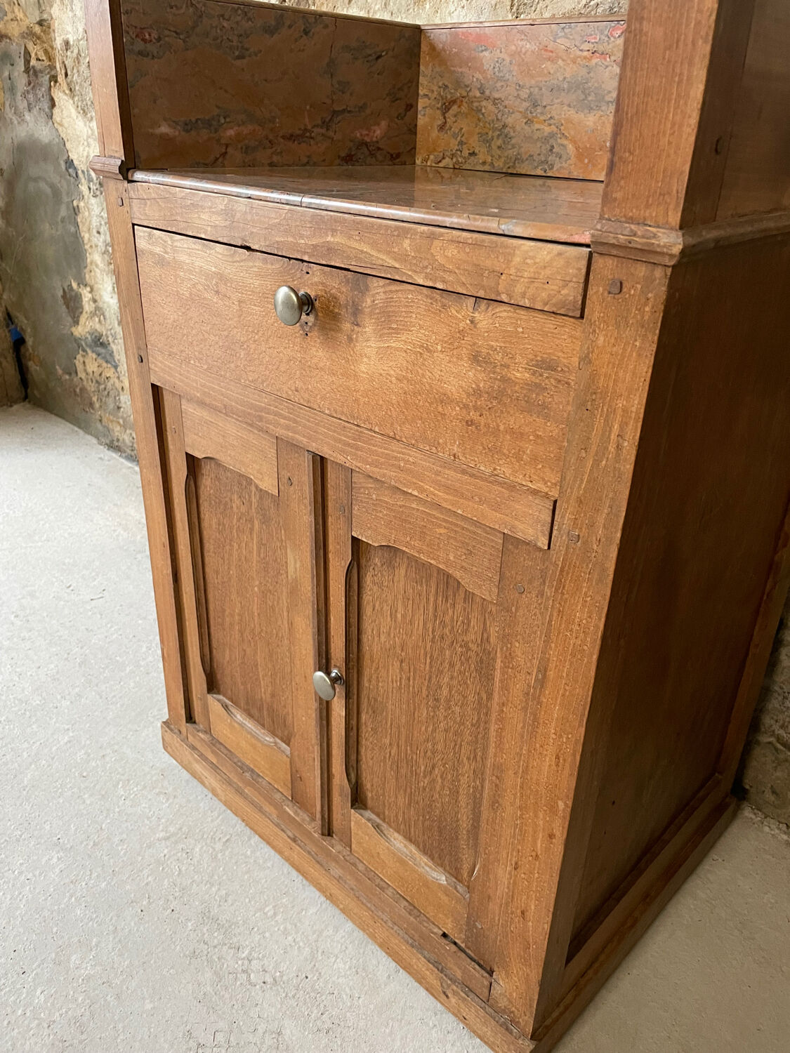 Meuble ancien bois et marbre
