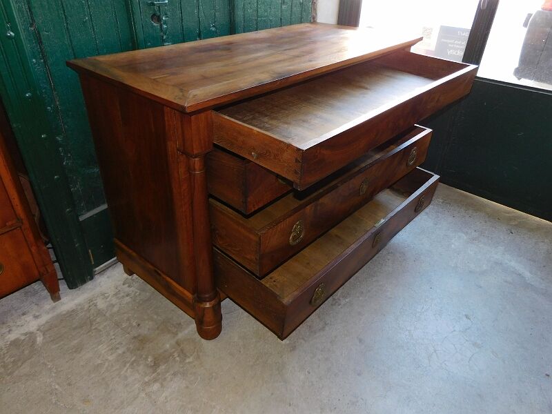 Commode empire en noyer d'epoque du xix ème siecle