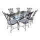 Glass table for 6 people with chairs