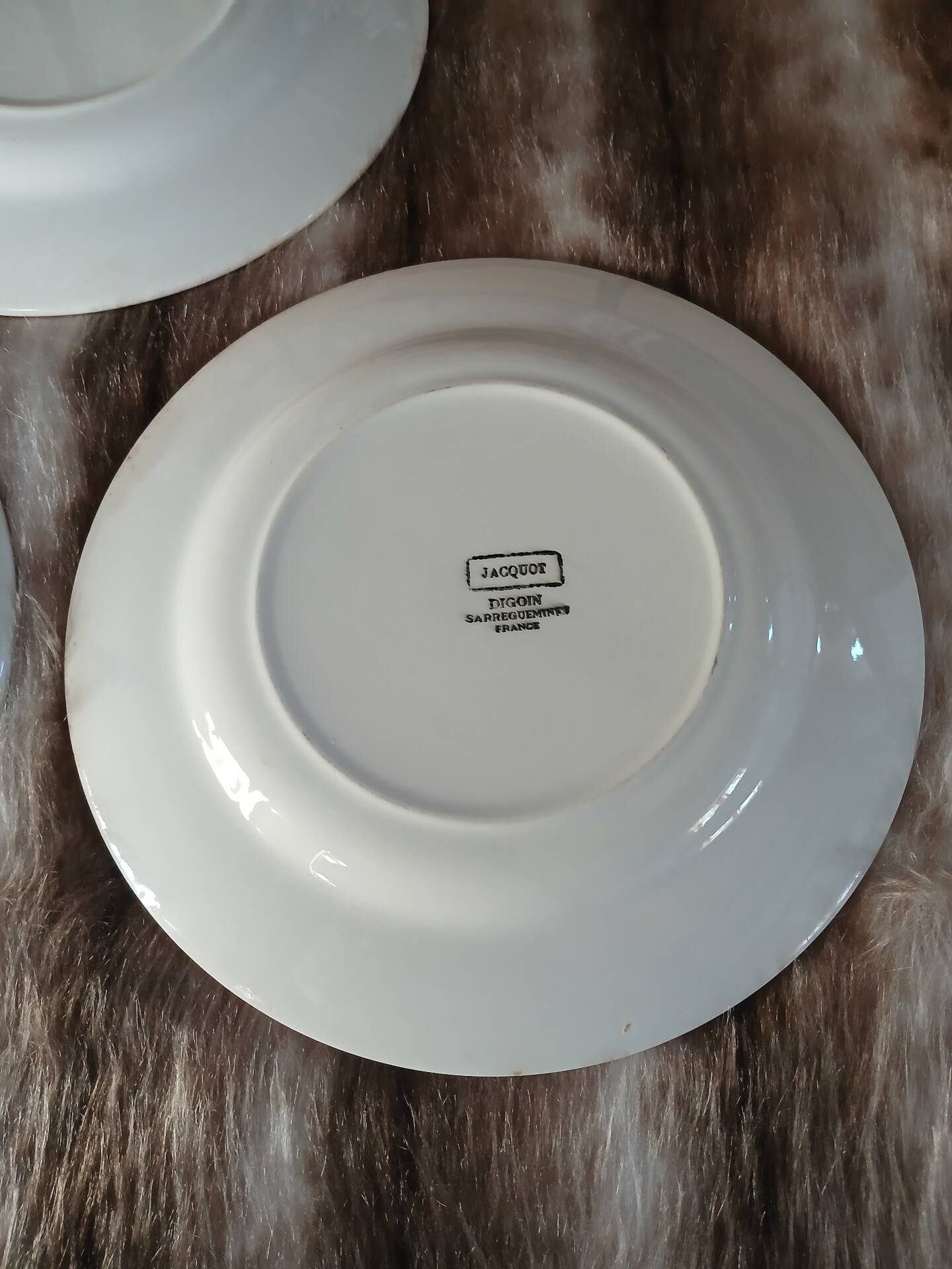 3 antique flat plates from Digoin and Sarreguemines