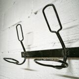 Iron wall coat rack with 7 double hooks