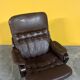 Scandinavian brown leather  swivel chair 1960s