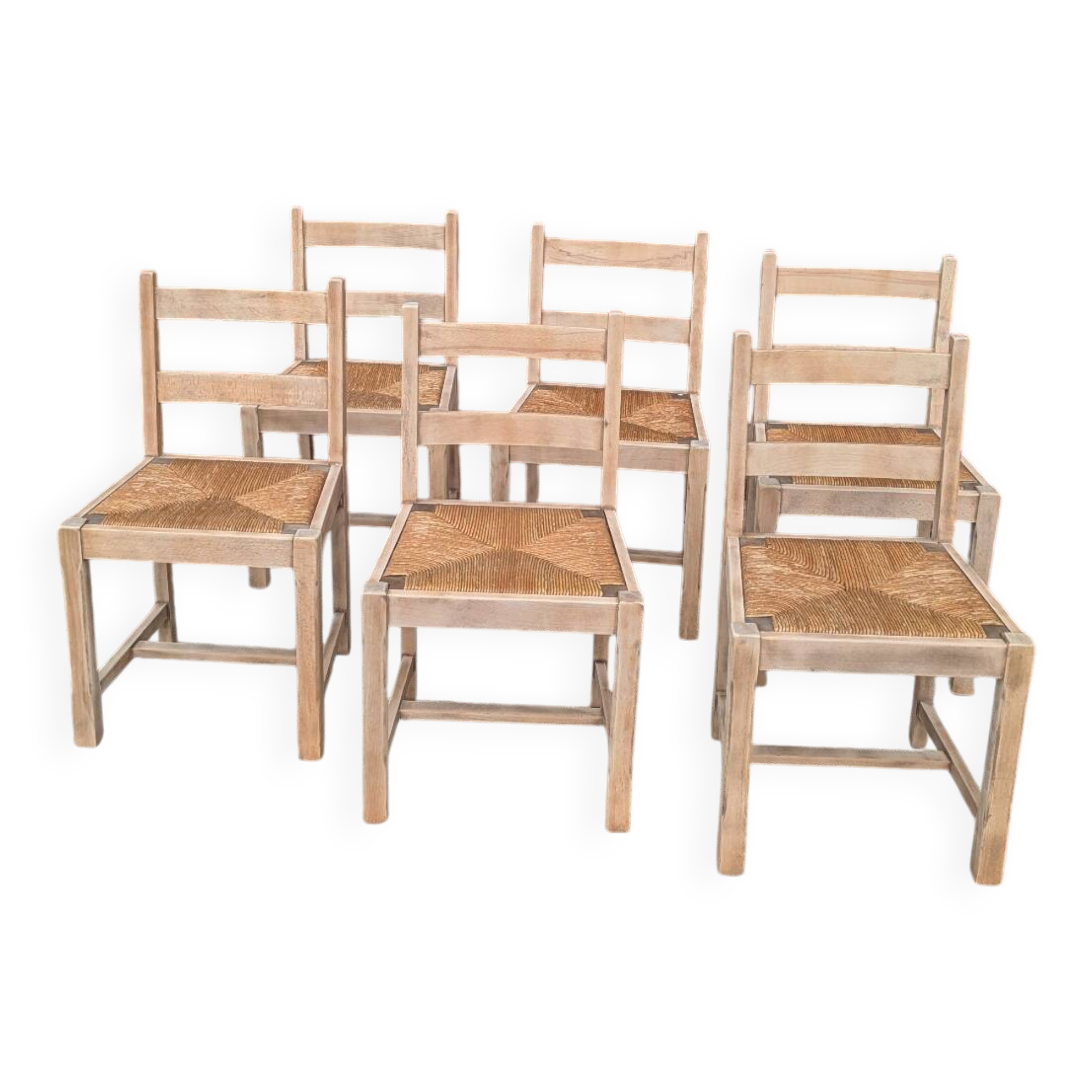 Set of 6 straw chairs