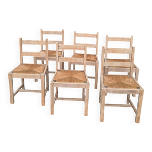 Série de 6 chaises pailles