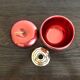Red Mela ice bucket with ettore Sottsass brushed brass stem, 1950s