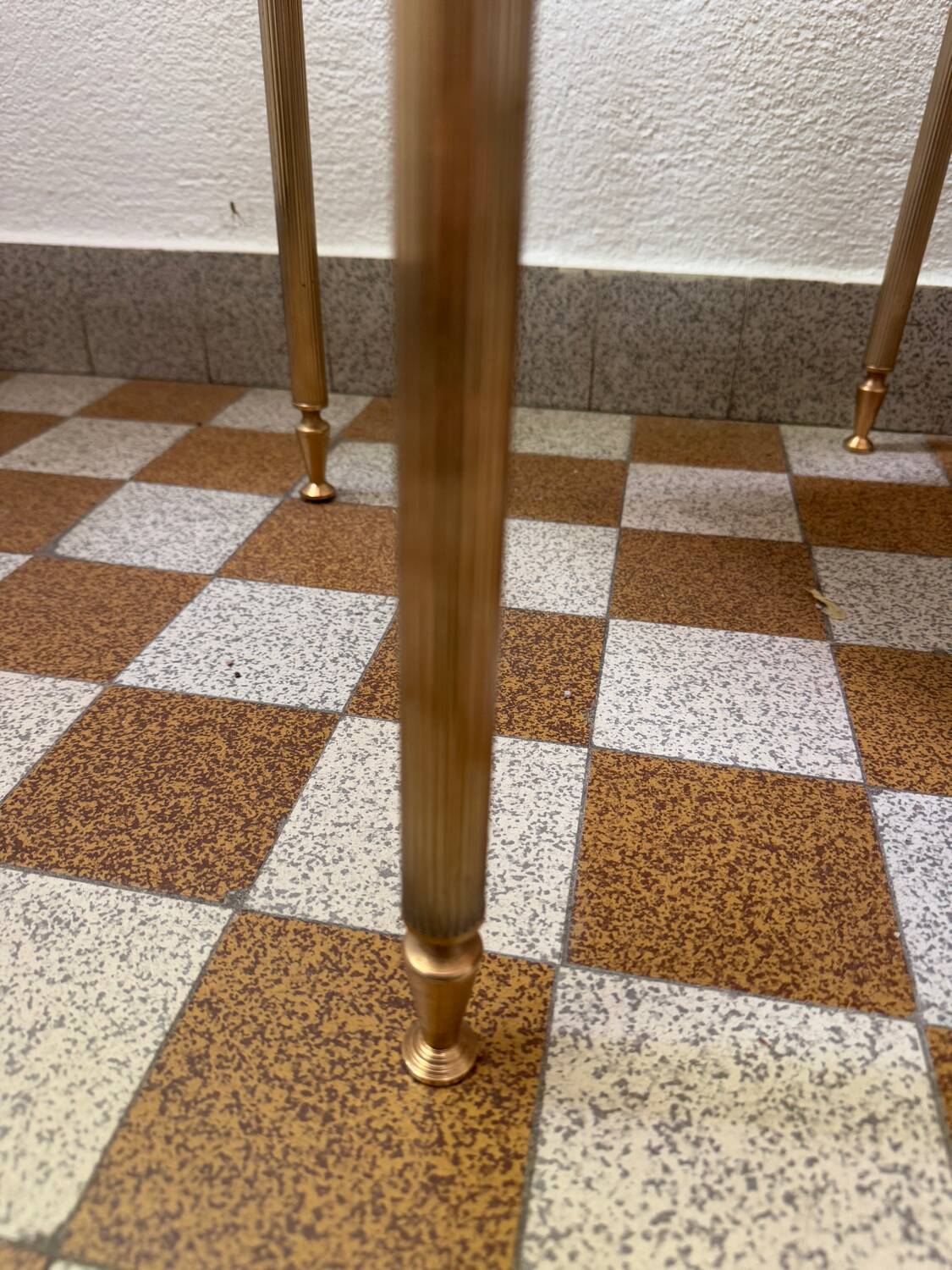 60s brass marble side table