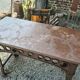 Industrial console table in cast iron and marble