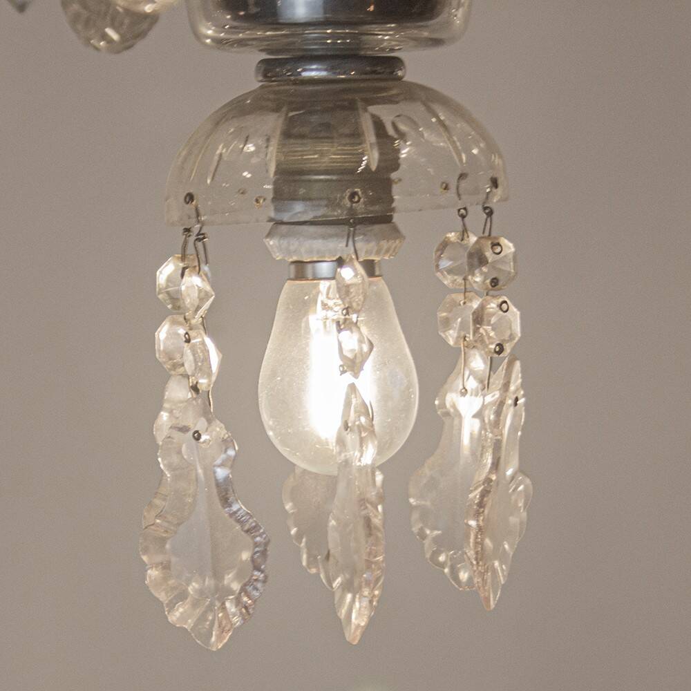 Bohemian Cut Lead Crystal Chandelier, 1930s