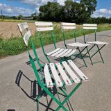 Set of 4 folding wrought iron bistro chairs