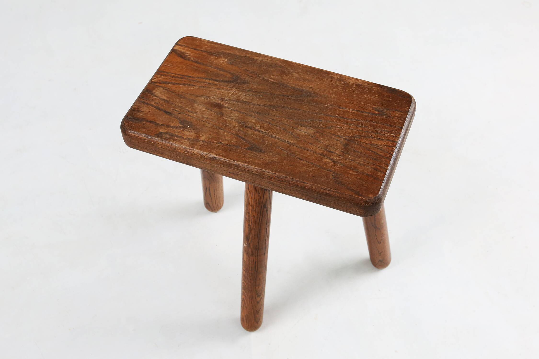 Rustic French wooden stool 1940