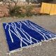 Moroccan blue decorated rug 200cmx300cm